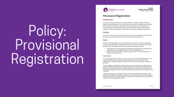 Policy: Provisional Registration