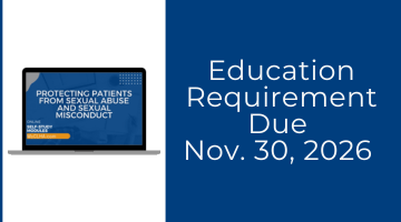 Education Requirement Due <br/>November 30, 2026