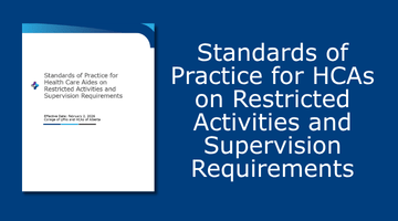 Standards of Practice for HCAs on Restricted Activities and Supervision Requirements