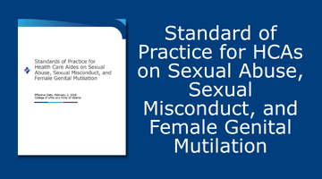 Standards of Practice for HCAs on Sexual Abuse, Sexual Misconduct, and Female Genital Mutilation