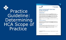 Determining HCA Scope of Practice Guideline