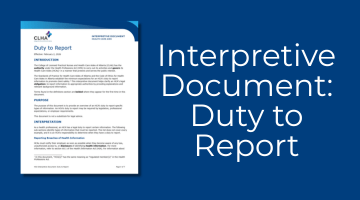Duty to Report Interpretive Document